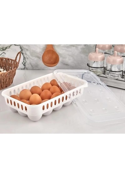 Yumurta Saklama Kabı 15'li 1 Adet, Steril Yumurtalık, Kapaklı Yumurta Organizeri Çok Renkli