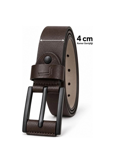 Ertaş Trend Store Erkek Koyu Kahverengi 4 Cm Metal Tokalı Kot Ve Kumaş Pantolon Kemeri Çok Renkli