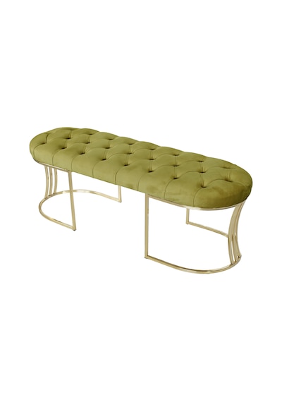 VİEGO GOLD HARDAL-Kapitoneli Model Puf&Bench&Koltuk-Oturak-Uzun Makyaj Puff-Yatak Odası Ucu&Önü