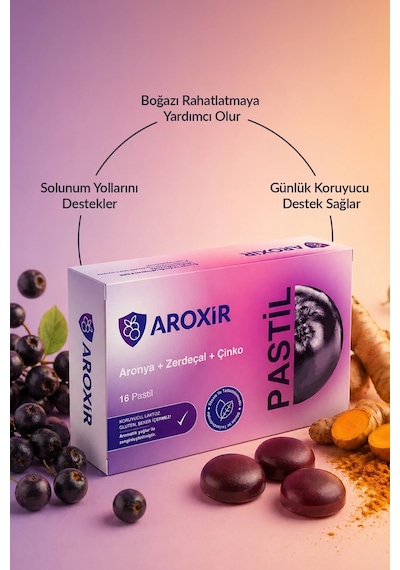 Aroxir Aronya Zerdeçal Çinko 16 Pastil