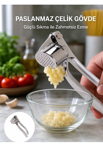 Sarımsak Presi Kolay Temizlik Ve Yüksek Basınçlı Ezme Sarı