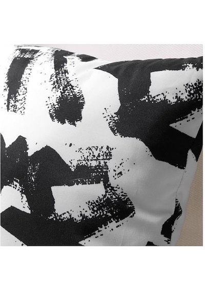 Minder-Kırlent Kılıf 40x40 cm Siyah-Beyaz Kırlent Kılıfı Ev Dekorasyonu