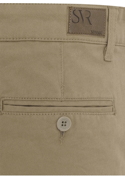 Süvari Bej Regular Armürlü Pantolon