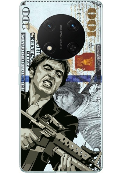 Honor X9c Uyumlu Scarface Dolar Tasarımlı Baskılı Silikon Kılıf Renkli