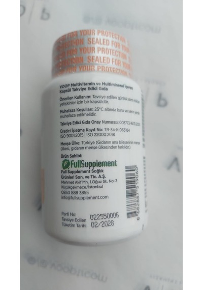 Multivitamin & Mineral 30 Kapsül 11 Vitamin, 9 Mineral Takviye Edici Gıda