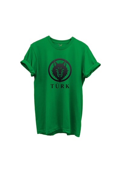 Kurt Ve Türk Özel Koleksiyon Serisi-3 Tasarım Baskılı %100 Pamuk T-shirt Yeşil