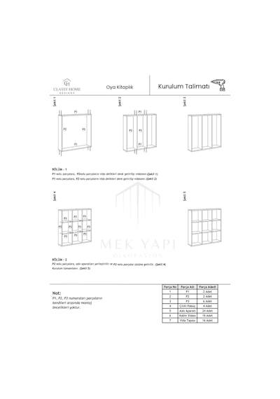 Classy 107oya 9 Raflı Kare Kitaplık Atlantik Çam
