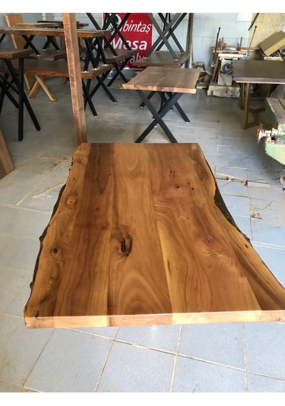 Bintaşmobilya Ceviz Ağacı Kütük Masa Üstü Tablası 120X80.Cm