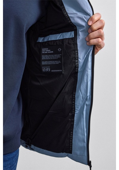 Back And Bond Mavi Relaxed Fit Puffer Ceket Çok Renkli