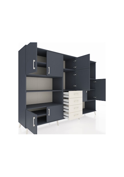 Hyperion Dolap 10 Raflı 4 Çekmeceli 8 Kapaklı 220x44x163 Antrasit Antrasit-antrasit/aytaşı Hyperion Dolap 10 Raflı 4 Çekmeceli 8 Kapaklı 220x44x163 Antrasit Antrasit-antrasit/aytaşı