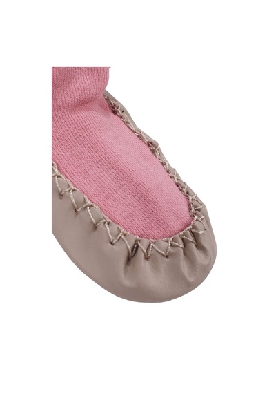 Bebegen Kız Çocuk Pembe Kahve Düz Çarık Çorap Çok Renkli