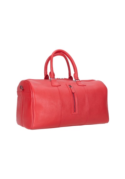 Bloominbag Bloomvoyager Roma Rouge Hakiki Deri Duffle Unisex Seyahat & Hafta Sonu Çantası Kırmızı