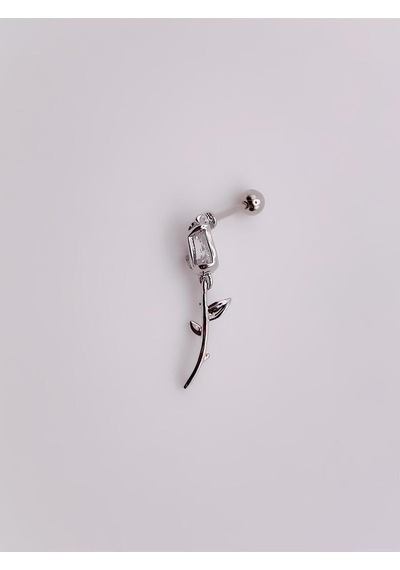 Lexroo Taşlı Gül Figürlü Kıkırdak Helix Tragus Piercing 1adet Çok Renkli