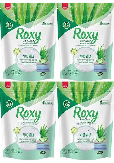 Dalan Roxy Bio Clean Matik Sabun Tozu 1.6Kg Aloe Vera (4 Lü Set)