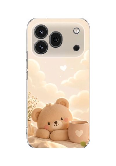 Honor 600 Pro Uyumlu Sevimli Tatlı Ayı Baskılı Silikon Kılıf Renkli