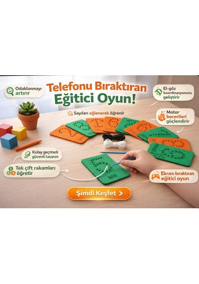 Eğitici Keçe Sayılar Dikiş Seti