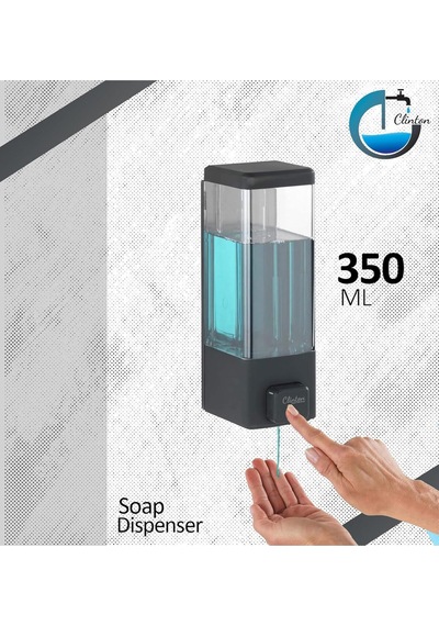 6 Adet Duvara Monte Sıvı Sabunluk Şampuan Dispenseri. Hem Vidalı Hem Yapışkanlı Montaj D-1 Siyah