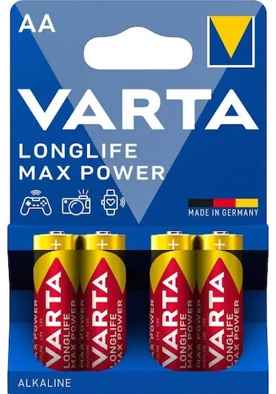 Varta Longlife Max Power Aa Alkalin Kalem Pil, Lr6, 1,5v, 4'lü