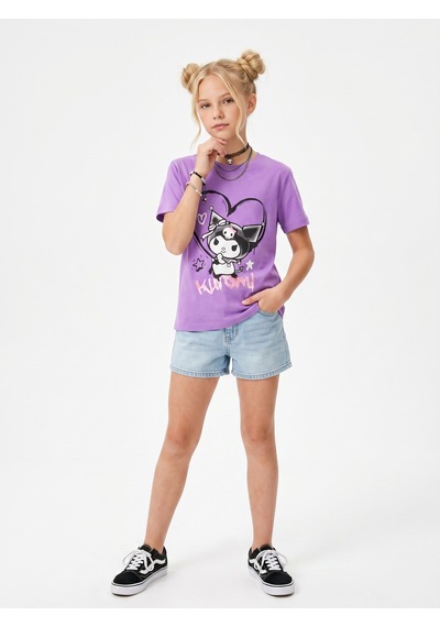 Sea Bubbles Kuromi Kız Çocuk Tişört St10398 Lila