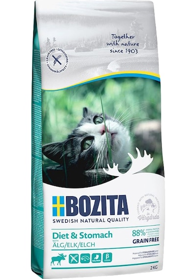 Bozita Sensitive Diet Stomach Tahılsız Geyik Etli Yetişkin Kedi Maması 2 KG