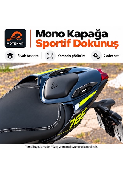 Motenar Universal 2'li Spoiler Mono Kapak Spoiler - Kanat Dekoratif Mini Spoiler Siyah