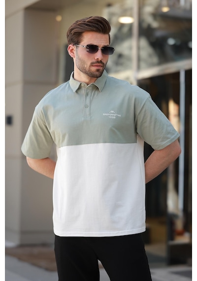 Madmext Ekru Polo Yaka Erkek Tişört E7116 Ekru