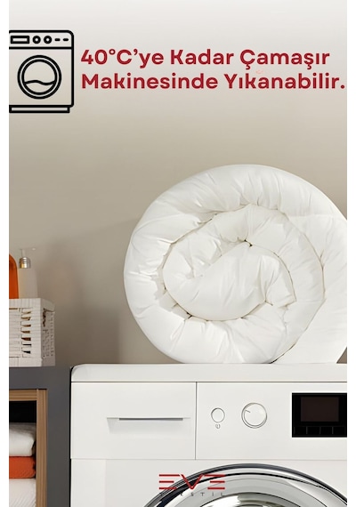 Eve Tekstil  Kapitone Yüksek Kaliteli 4 Mevsim Kullanılabilir Microfiber Soft Tek Kişilik Antialerjik Yorgan Beyaz
