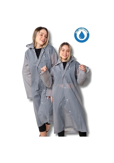 Kadın Erkek Yağmurluk Kapüşonlu Çıtçıtlı Eva Gri Yağmurluk Bymmrc881r05 Gri