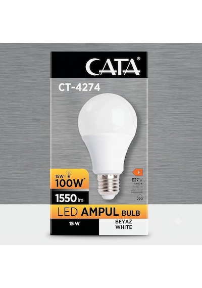 Cata E27 Duy Led Ampul 9 Watt Ve 15 Watt Beyaz Işık 6, Beyaz - 15 Watt Diğer