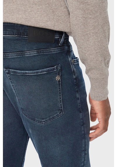 Boss Pamuklu Slim Fit Düz Paça Jeans Erkek Kot Pantolon 50568841 411 Lacivert