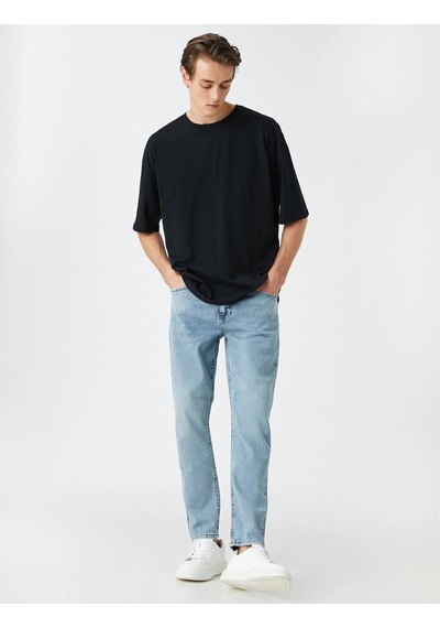 3SAM40246ND Koton Slım Erkek Jean Pantolon AÇIK İNDİGO Açık İndigo
