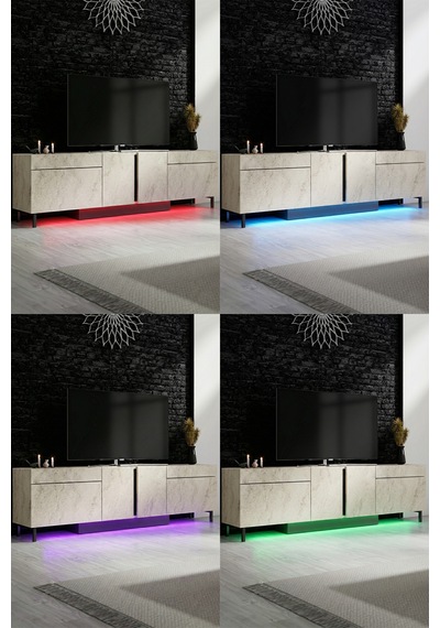 Paris Siyah Demir Ayaklı Rgb Led Işık Sistemli Traverten Tv Ünitesi Tv Sehpası Traverten - Siyah Paris Siyah Demir Ayaklı Rgb Led Işık Sistemli Traverten Tv Ünitesi Tv Sehpası Traverten - Siyah