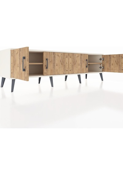 Hyperion Tv Ünitesi 2 Raflı 4 Kapaklı 176x44x51 Aytaşı-çam/çam Atlas Çam/atlas Çam