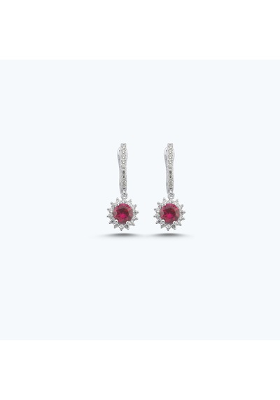 Altınbaş Kırmızı Taşlı Altın Üçlü Yuvarlak Set Autk0036-b-24627-k-set