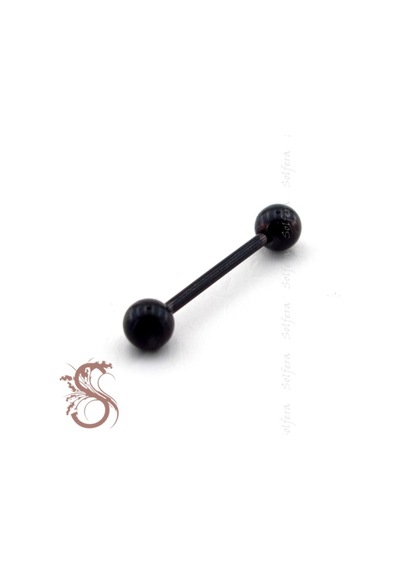 Top Uçlu Vücut Piercing 25 Mm Siyah Renk Kulak P355 Siyah
