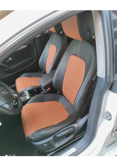 Passat Cc. Uyumlu Arka Sırt 2+1 Arka Sırt Kolcaklı Model Taba Deri Siyah Deri Karışımı. Taba Ip