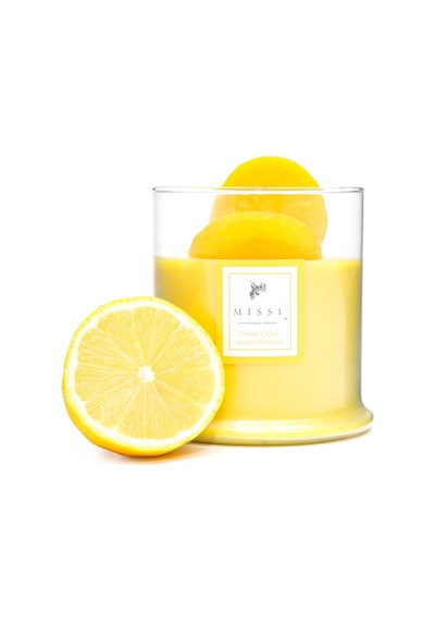 Missi Büyük Ahşap Fitilli Limon Çiçeği Vegan Mum
