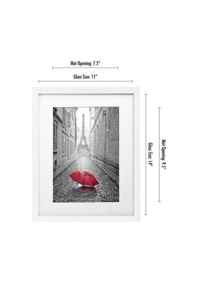 Lexroo - 28cm X 36cm White Wood Picture Frame With Glass Front