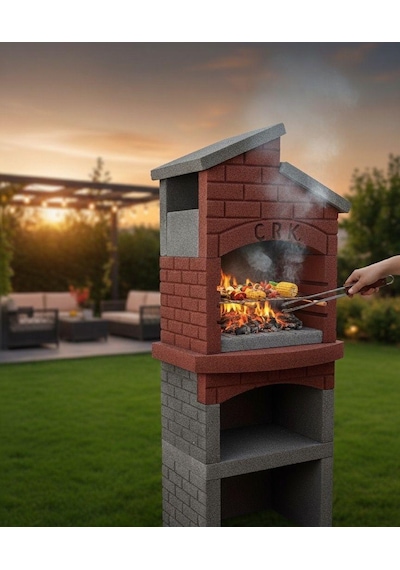 Mangal Barbekü 70 Lik Model Barbekü Gross Gri - Kırmızı