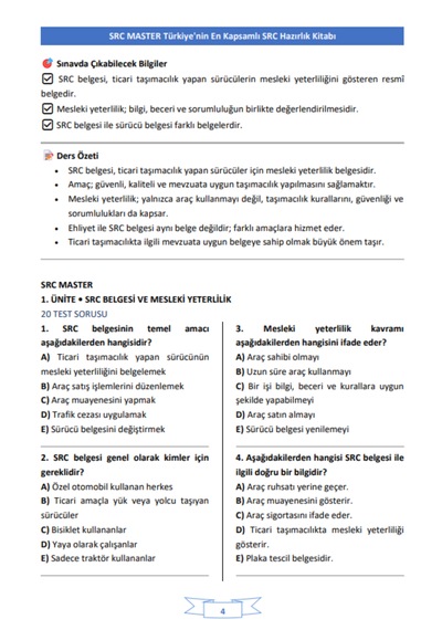 Src Master Türkiye'nin En Kapsamlı Src Hazırlık Kitabı