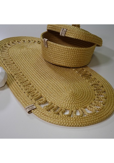 Zengin Design Home Zdh-9006 Oval Runner Sarı