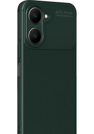 Vivo Y18 Kılıf Auto Focus Karbon Kapak - Koyu Yeşil -