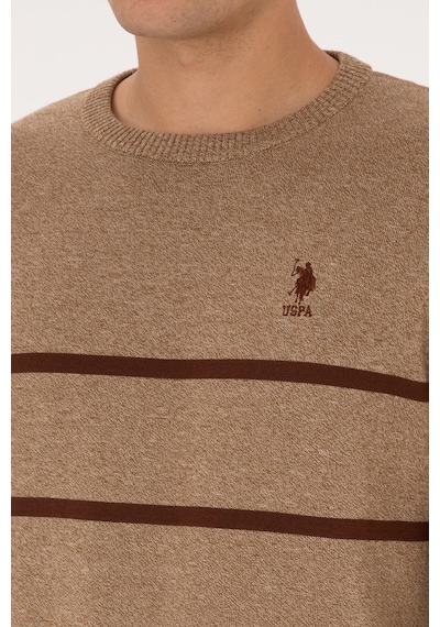 U.S. Polo Assn. Erkek Slim Fit Bisiklet Yaka Haki Kazak 50314976-VR027