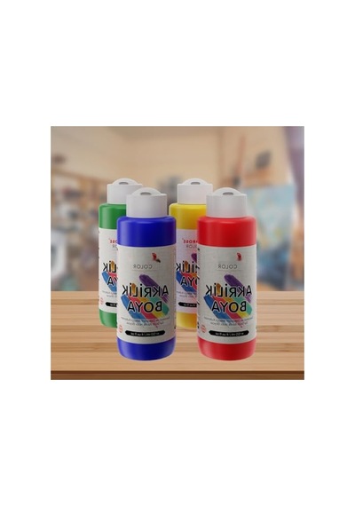 4'lü Ana Renk Akrilik Boya Seti - 120 Ml 0,15 L