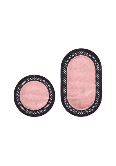 Banyo Paspası Takımı 60x100+60x60 Cm İç Trikot Pembe & Siyah