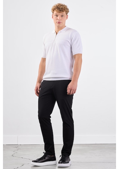 Dufy Beyaz Örgü Erkek Triko - Slim Fit Beyaz