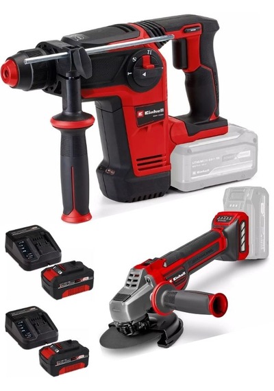 Einhell TP-HD 18/26 Li Bl Akülü Pnömatik Matkap + TP-AG 18/125 Q Ce Avuç Taşlama 2x4.0AH Akülü Kömürsüz Set