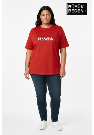 Superlife Kadın Büyük Beden Willamsburg Brooklyn Baskılı 3xl-6xl Bisiklet Yaka Tshırt Spr26btsk510-16 Kırmızı Superlife Kadın Büyük Beden Willamsburg Brooklyn Baskılı 3xl-6xl Bisiklet Yaka Tshırt Spr26btsk510-16 Kırmızı