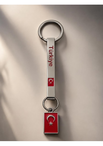 Türkiye Yazılı Metal Anahtarlık Türk Bayraklı Şık Araba Çanta Anahtar Aksesuarı 13 Cm