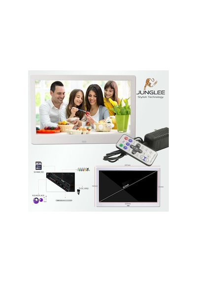 10 İnç Dijital Fotograf Çerçevesi Led Hd Ekran Usb/sd Mp3/mp4 Çalar Video Oynatma Uzaktan Kumandalı